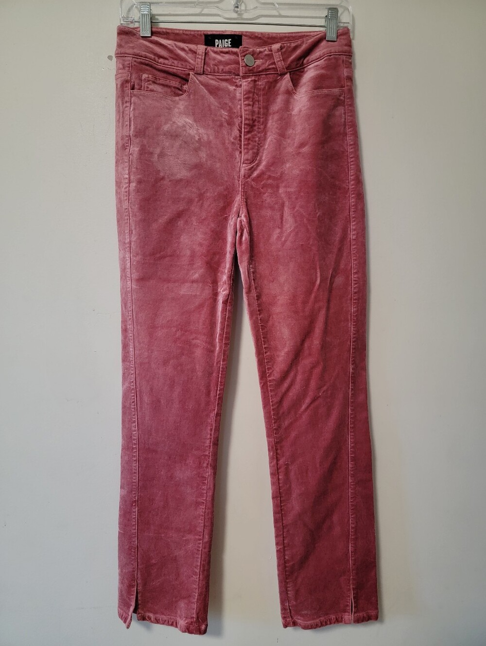 PAIGE Women's Dusty Rose Corduroy Straight Leg Jeans